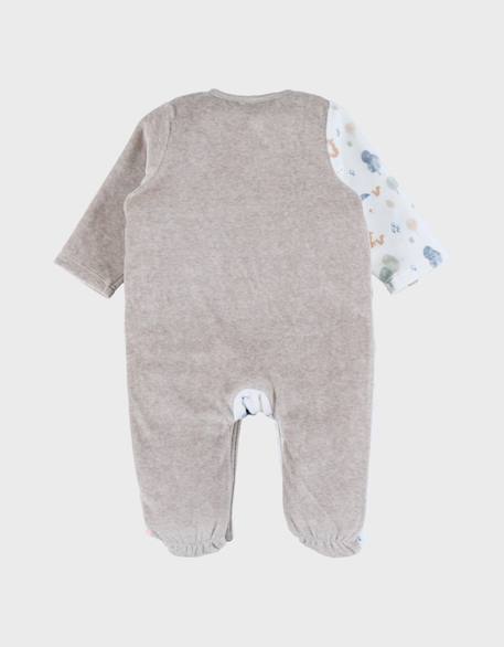Pyjama bébé velours imprimé Beige 5 - vertbaudet enfant 