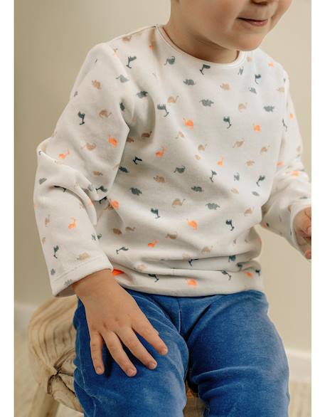 Pyjama bébé velours imprimé Bleu 3 - vertbaudet enfant 