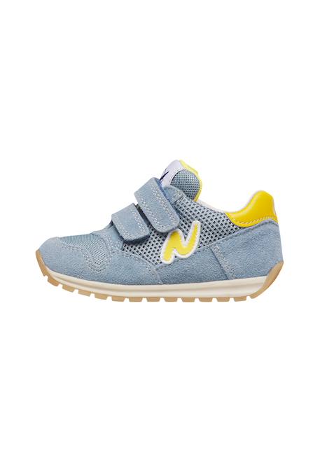 Sneakers en cuir et tissu sammy 3 vl. Beige-vert+Bleu foncé-orange+Céleste-jaune+Fuchsia-vert+Gris-bleu+Rose-fuchsia+Rose-jaune+Rouge-vert+Sage-rose 13 - vertbaudet enfant 