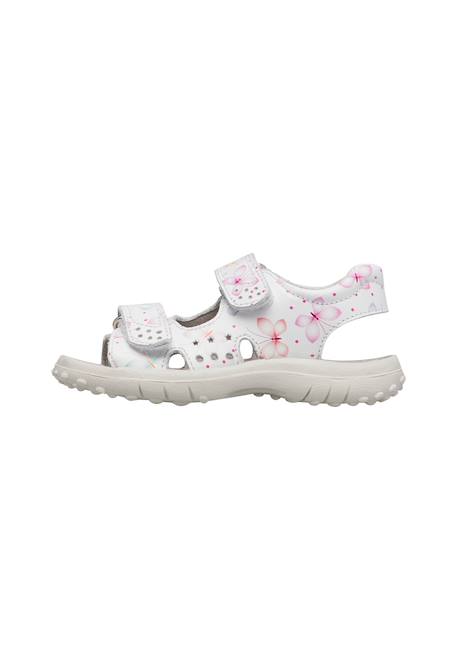 Sandales en cuir avec des fleurs dock Blanc- 3 - vertbaudet enfant 