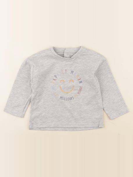 Tee-shirt - 12 mois Gris 1 - vertbaudet enfant 