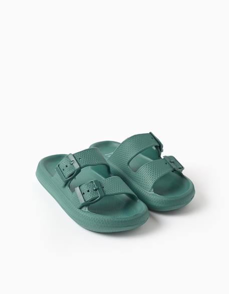 Sandales en caoutchouc avec double boucle Orange sombre+Vert foncé 5 - vertbaudet enfant 
