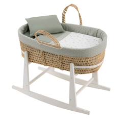 Puériculture-Couffin matelasse + support en bois