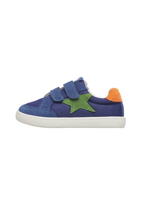 Sneakers en cuir et tissu barefoot zunki vl. Bleu ciel-vert-+Rose-bleu ciel- 3 - vertbaudet enfant 