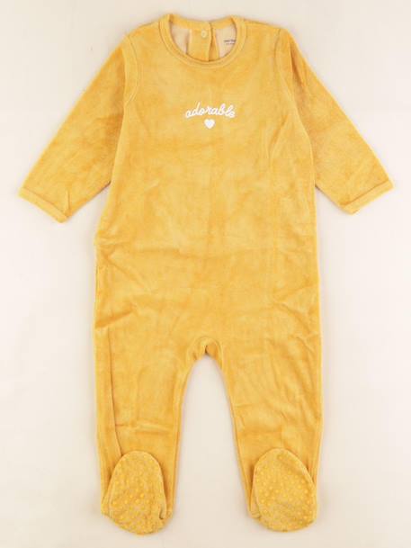 Pyjama velours - 18 mois Jaune 1 - vertbaudet enfant 