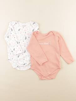 Seconde main-Fille-Lot de 2 bodies en coton - 36 mois