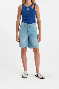 Bermuda short en jeans bourdon  - vertbaudet enfant