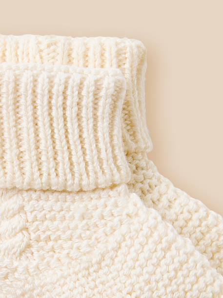 Chaussettes bébé - coton biologique et laine Ecru 2 - vertbaudet enfant 