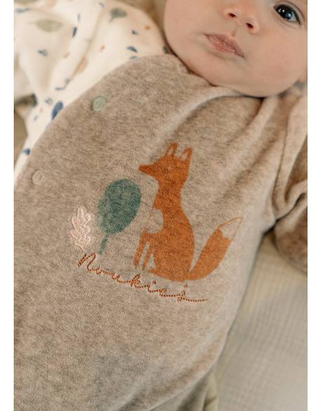 Pyjama bébé velours imprimé Beige 3 - vertbaudet enfant 