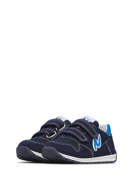 Sneakers en cuir et tissu sammy 3 vl. Beige-vert+Bleu foncé-orange+Céleste-jaune+Fuchsia-vert+Gris-bleu+Rose-fuchsia+Rose-jaune+Rouge-vert+Sage-rose 10 - vertbaudet enfant 