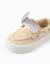 Chaussures bateau en toile avec bride à scratch Beige foncé 4 - vertbaudet enfant 