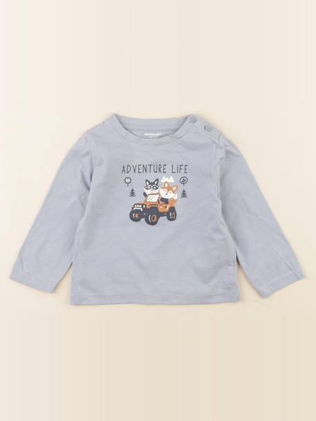 Tee-shirt - 12 mois Bleu 1 - vertbaudet enfant 