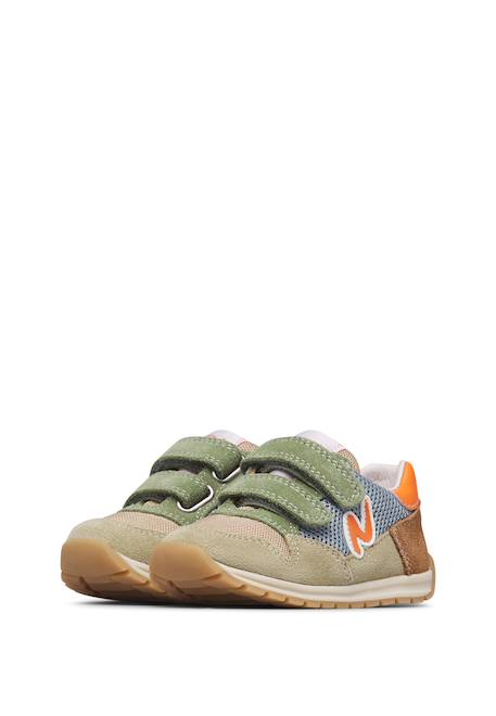 Sneakers en cuir et tissu sammy 3 vl. Beige-vert+Bleu foncé-orange+Céleste-jaune+Fuchsia-vert+Gris-bleu+Rose-fuchsia+Rose-jaune+Rouge-vert+Sage-rose 5 - vertbaudet enfant 