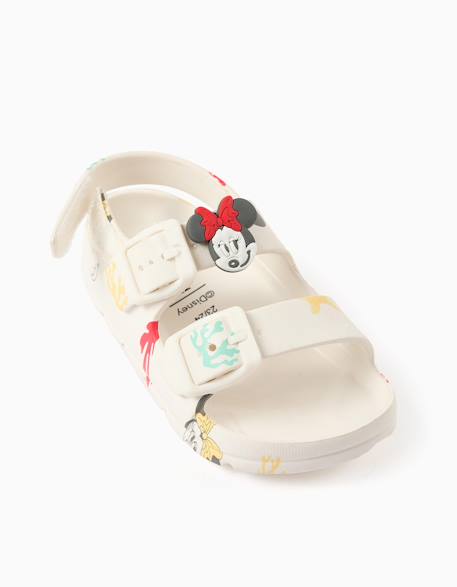 Sandales en caoutchouc avec fermeture à boucle et à scratch minnie Blanc 2 - vertbaudet enfant 