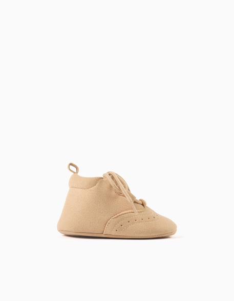Chaussures en suédine avec détails perforés Beige foncé 2 - vertbaudet enfant 