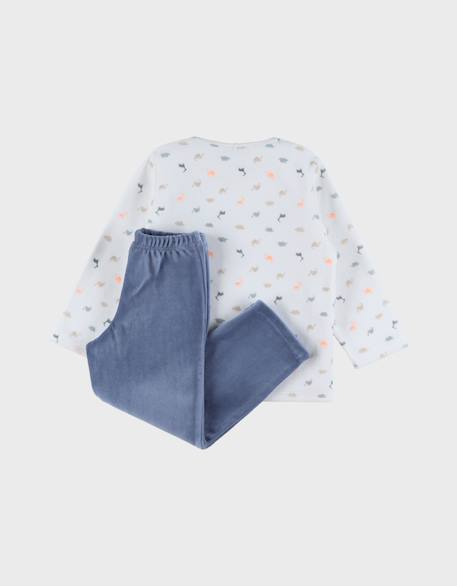 Pyjama bébé velours imprimé Bleu 4 - vertbaudet enfant 