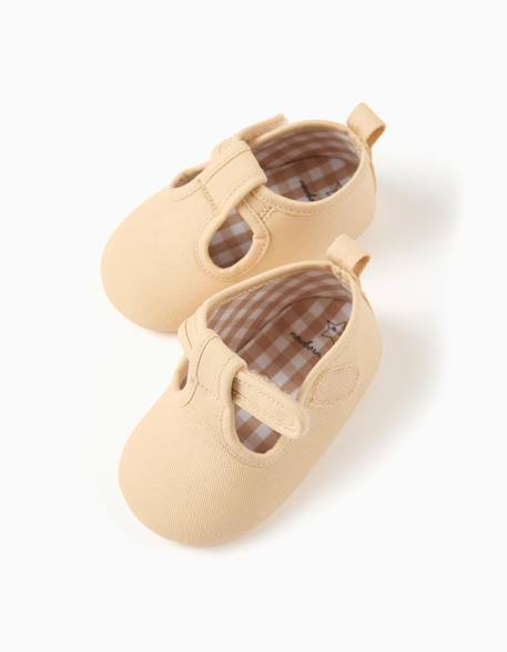 Chaussures en sergé avec doublure Beige clair 3 - vertbaudet enfant 