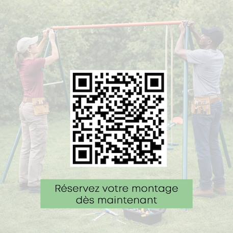 Portique balançoire métal 2,20 m axion maho - 5 enfants Bleu/corail 5 - vertbaudet enfant 