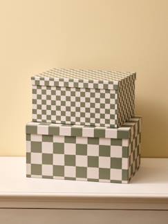 Chambre et rangement-Boîte gigogne damier par lot de 2