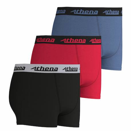 Lot de 3 boxers garçon ecopack trio choc Noir+Noir-vert-bleu+Rouge-bleu 8 - vertbaudet enfant 