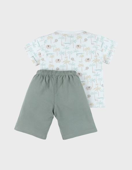 Pyjama bébé coton imprimé Vert 3 - vertbaudet enfant 