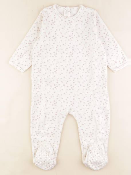 Pyjama velours - 18 mois Blanc, rose 1 - vertbaudet enfant 