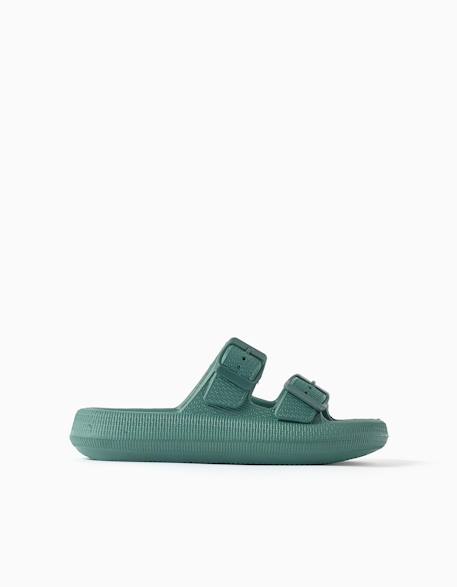 Sandales en caoutchouc avec double boucle Orange sombre+Vert foncé 4 - vertbaudet enfant 