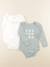 Lot de 2 bodies en coton - 36 mois Blanc, vert 1 - vertbaudet enfant 