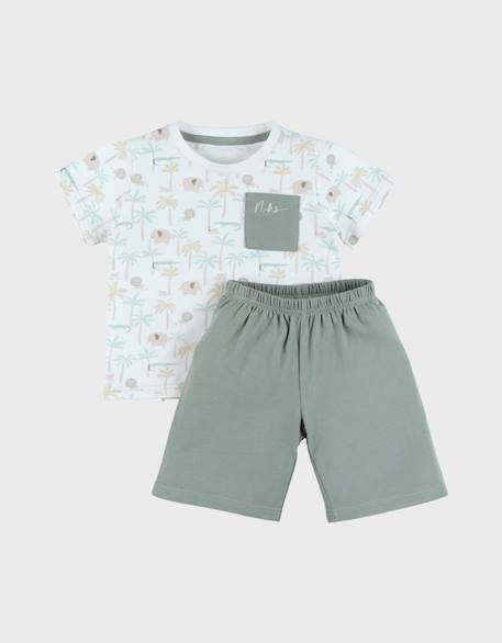 Pyjama bébé coton imprimé Vert 1 - vertbaudet enfant 