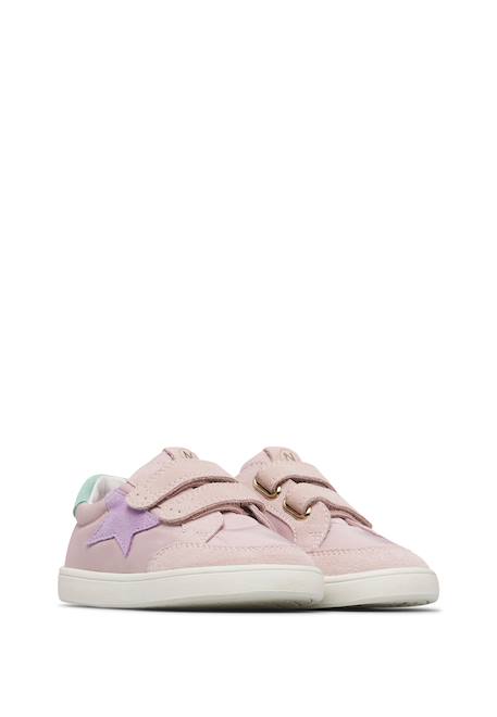 Sneakers en cuir et tissu barefoot zunki vl. Bleu ciel-vert-+Rose-bleu ciel- 7 - vertbaudet enfant 