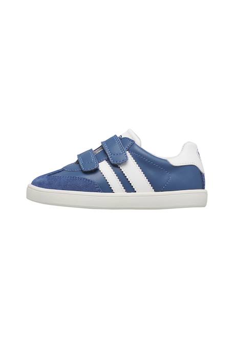 Sneakers en cuir et en daim barefoot pineo vl. Blanc-bleu clair-+Blanc-rose- 3 - vertbaudet enfant 