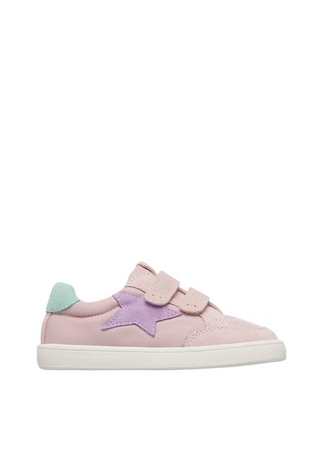 Sneakers en cuir et tissu barefoot zunki vl. Bleu ciel-vert-+Rose-bleu ciel- 6 - vertbaudet enfant 