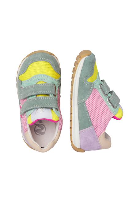 Sneakers en cuir et tissu sammy 3 vl. Beige-vert+Bleu foncé-orange+Céleste-jaune+Gris-bleu+Rose-fuchsia+Sage-rose 29 - vertbaudet enfant 