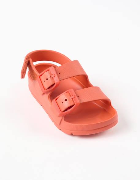 Sandales en caoutchouc avec fermeture à boucle et à scratch Orange sombre 2 - vertbaudet enfant 