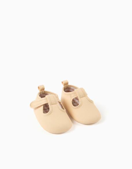 Chaussures en sergé avec doublure Beige clair 1 - vertbaudet enfant 
