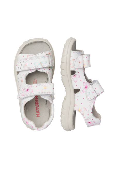 Sandales en cuir avec des fleurs dock Blanc- 4 - vertbaudet enfant 
