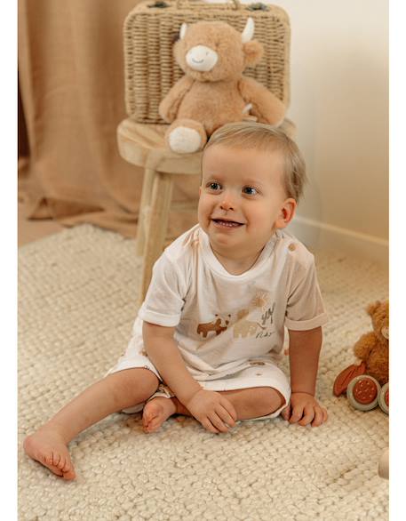 Pyjama bébé coton imprimé Blanc 2 - vertbaudet enfant 