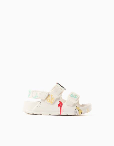 Sandales en caoutchouc avec fermeture à boucle et à scratch minnie Blanc 1 - vertbaudet enfant 