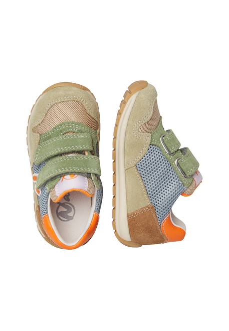 Sneakers en cuir et tissu sammy 3 vl. Beige-vert+Bleu foncé-orange+Céleste-jaune+Gris-bleu+Rose-fuchsia+Sage-rose 4 - vertbaudet enfant 