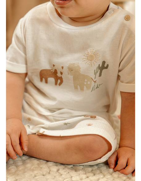 Pyjama bébé coton imprimé Blanc 3 - vertbaudet enfant 