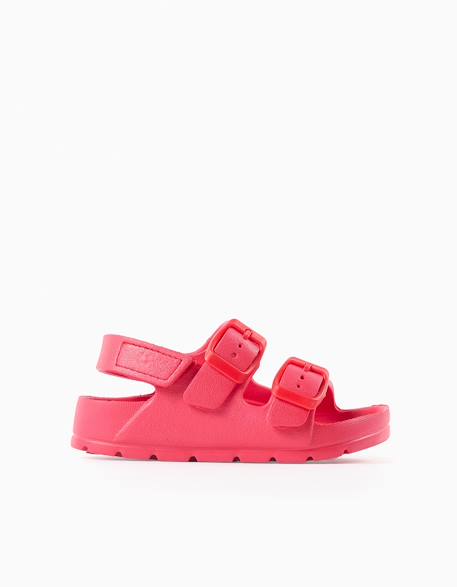 Sandales en caoutchouc avec fermeture à boucle et à scratch Corail clair 1 - vertbaudet enfant 