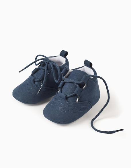 Chaussures en suédine avec détails perforés Bleu foncé 3 - vertbaudet enfant 