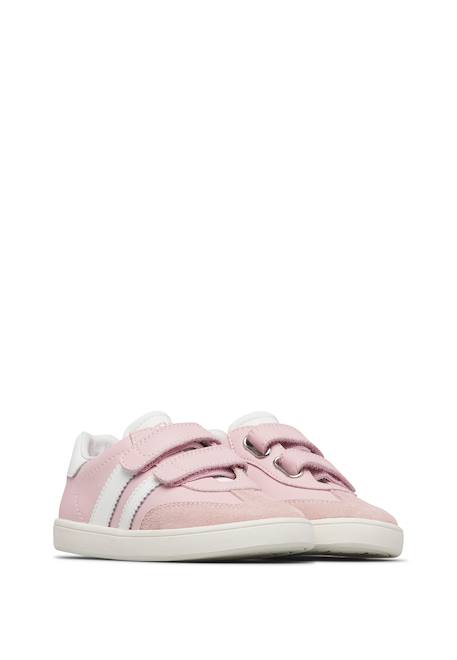 Sneakers en cuir et en daim barefoot pineo vl. Blanc-bleu clair-+Blanc-rose- 7 - vertbaudet enfant 