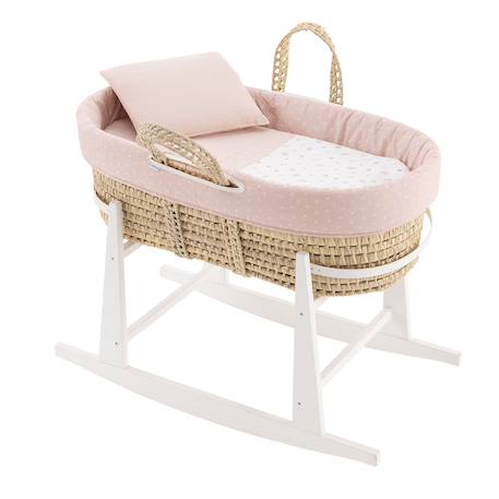 Couffin matelasse + support en bois Rose+Vert 1 - vertbaudet enfant 