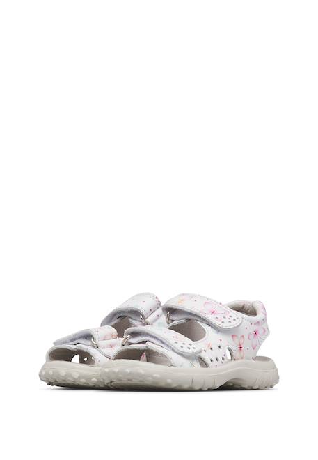 Sandales en cuir avec des fleurs dock Blanc- 5 - vertbaudet enfant 