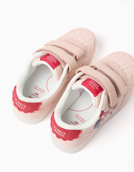 Baskets bi-matière lumineuses avec minnie Rose clair 4 - vertbaudet enfant 