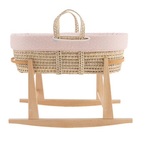 Couffin matelasse + support en bois Rose+Vert 2 - vertbaudet enfant 