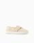 Espadrilles en lin avec fermeture à scratch Beige+Bleu 1 - vertbaudet enfant 