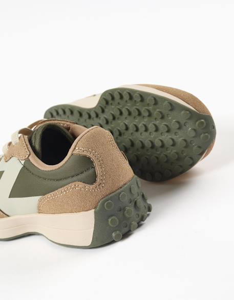 Baskets bi-matière à lacets superlight runner Vert foncé 4 - vertbaudet enfant 
