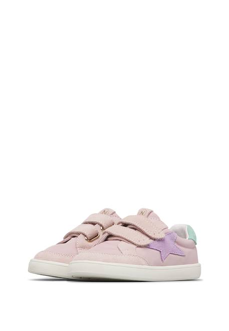 Sneakers en cuir et tissu barefoot zunki vl. Bleu ciel-vert-+Rose-bleu ciel- 10 - vertbaudet enfant 